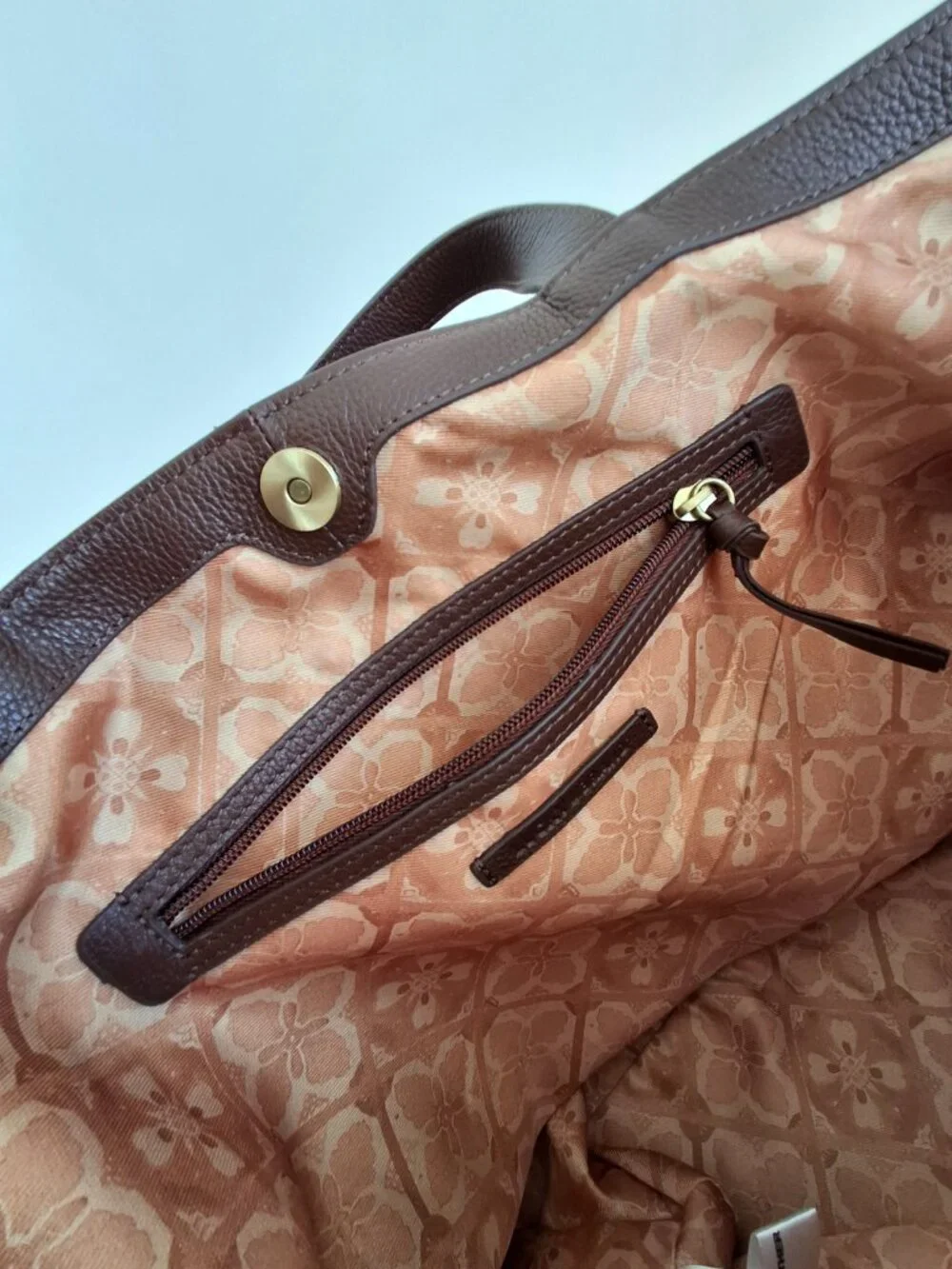 (New) Lucky Brand – Noel Calf Hair Leather Tote Shoulder Bag (Dark Cappucino)